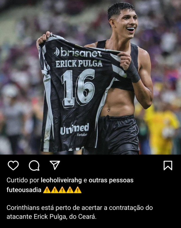 urgente... Informao de ltima hora: Corinthians est perto de contratar um jogador do Cear!