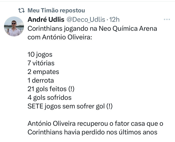 Corinthians de Antnio recupera o  fator casa 