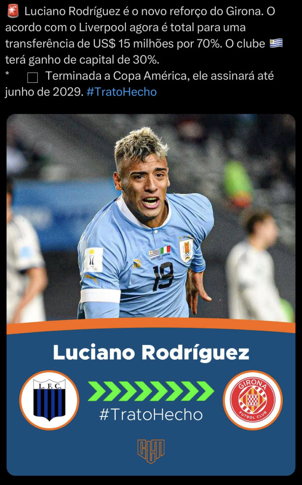 Liverpool do Uruguai acaba de vender Luciano Rodriguez