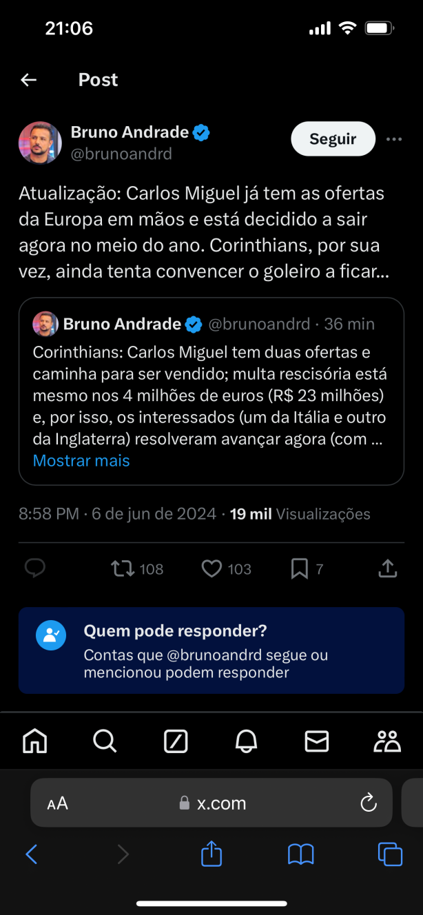 Agora � Carlos Miguel?
