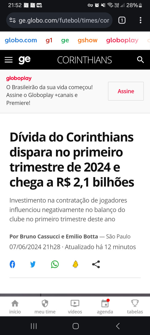 Rede Globo perseguindo o Corinthians