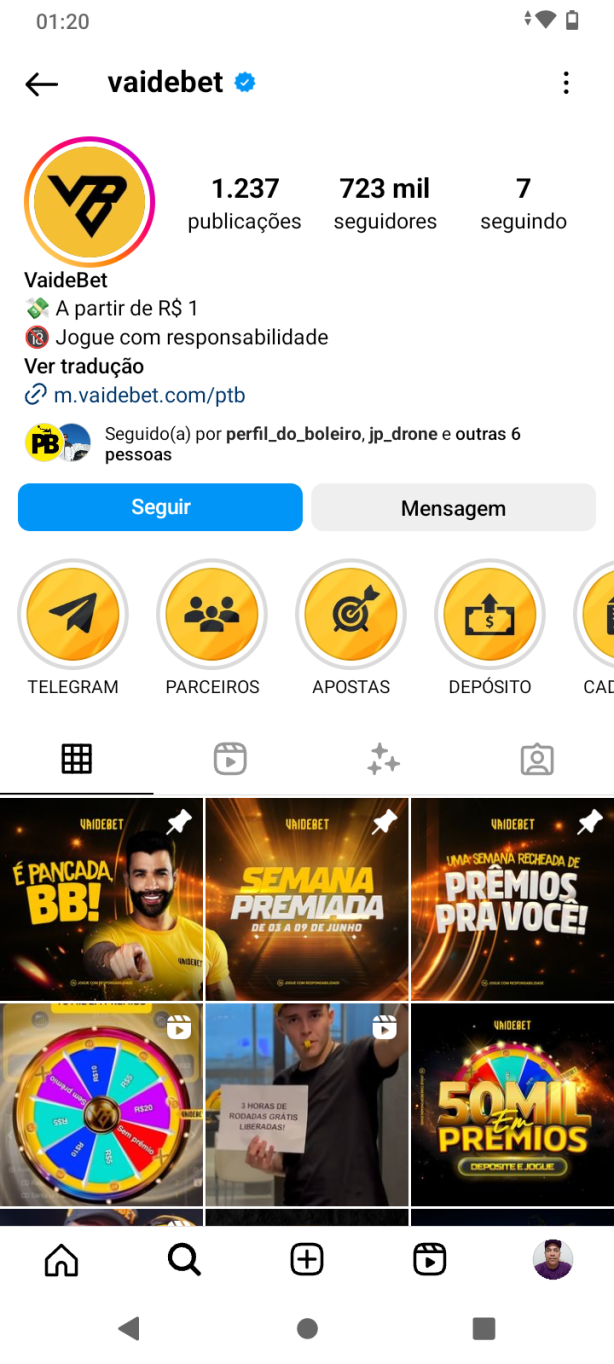 Vaidebet, parem se seguir nas redes sociais