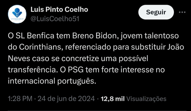 Benfica pode vir atrs do Bidon