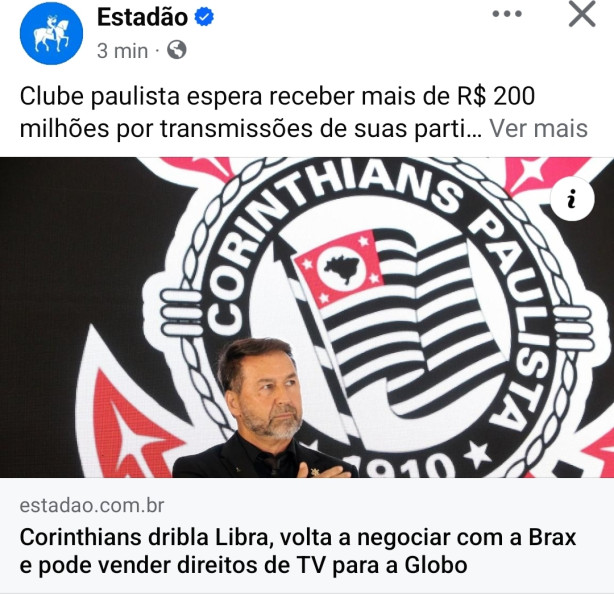 Corinthians pode vender direitos de transmisso pra globo