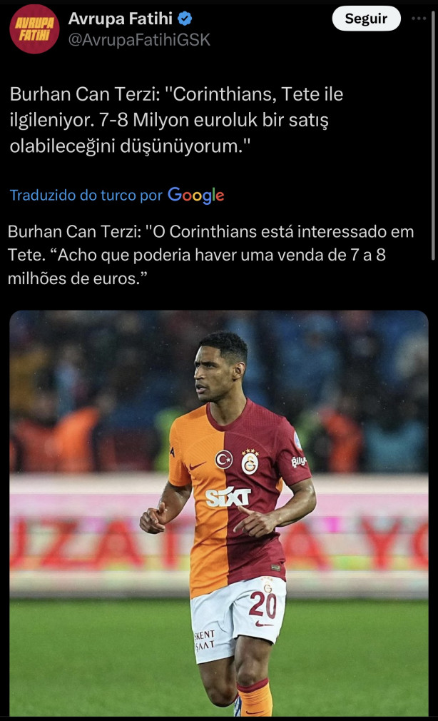 Corinthians est interessado em Tet