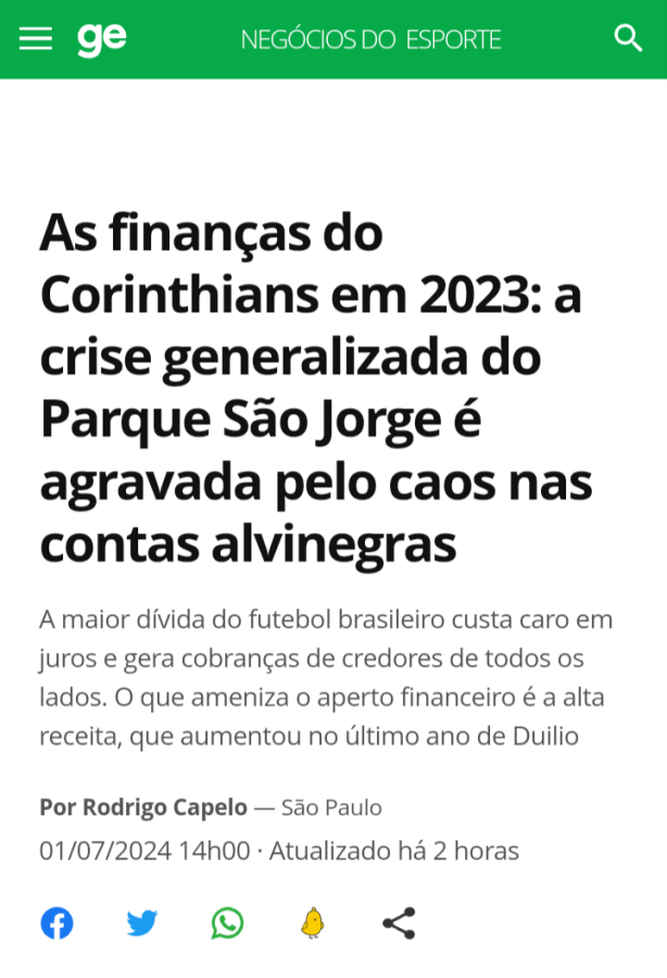 Foi o Corinthians anunciar o acordo com a LFU