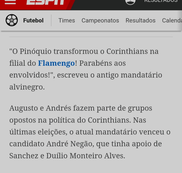 Andrs Sanchez dispara contra Augusto Melo: 'Transformou o Corinthians na filial do...