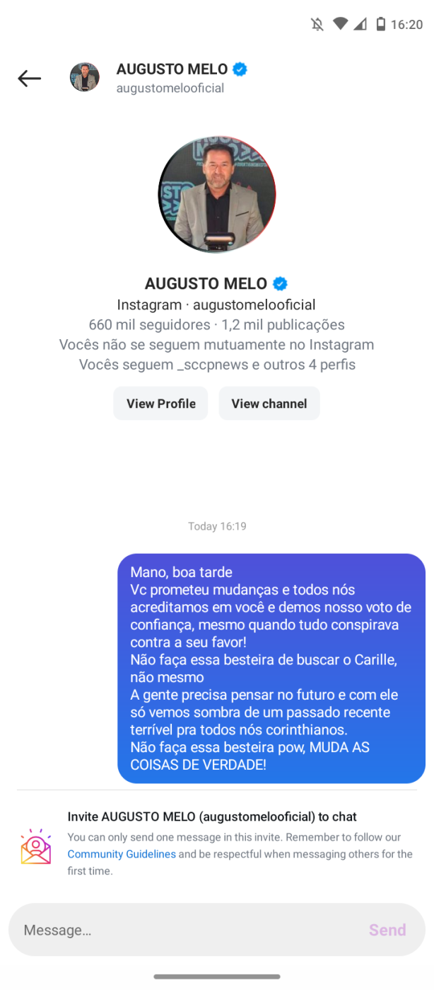 Carille n�o! Fiz minha parte...