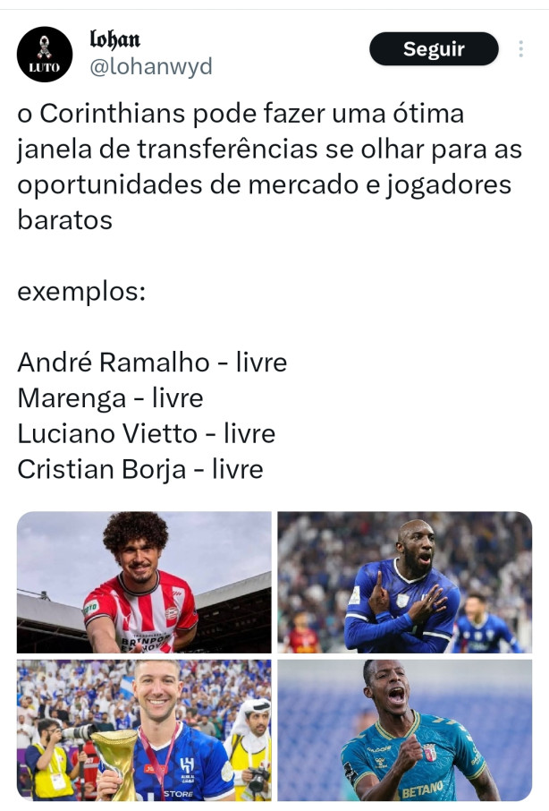 Boas op��es de jogadores livres