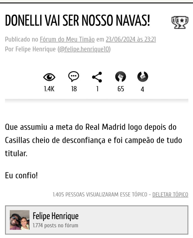Pedido de perd�o ao F�rum...