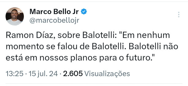 Ramon Diaz descarta Balotelli