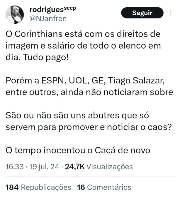 Pra imprensa not�cia ruim vende mais...
