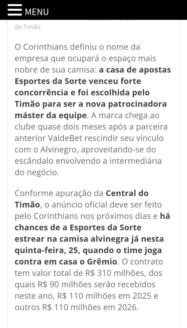 � R$ 310 Milh�es, Mesmo.