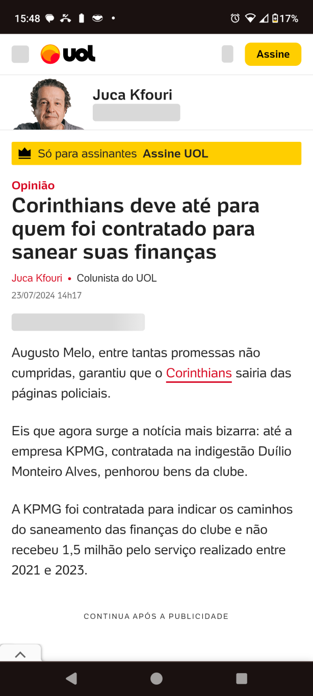 Juca Kfouri mais uma vez enganando o torcedor!