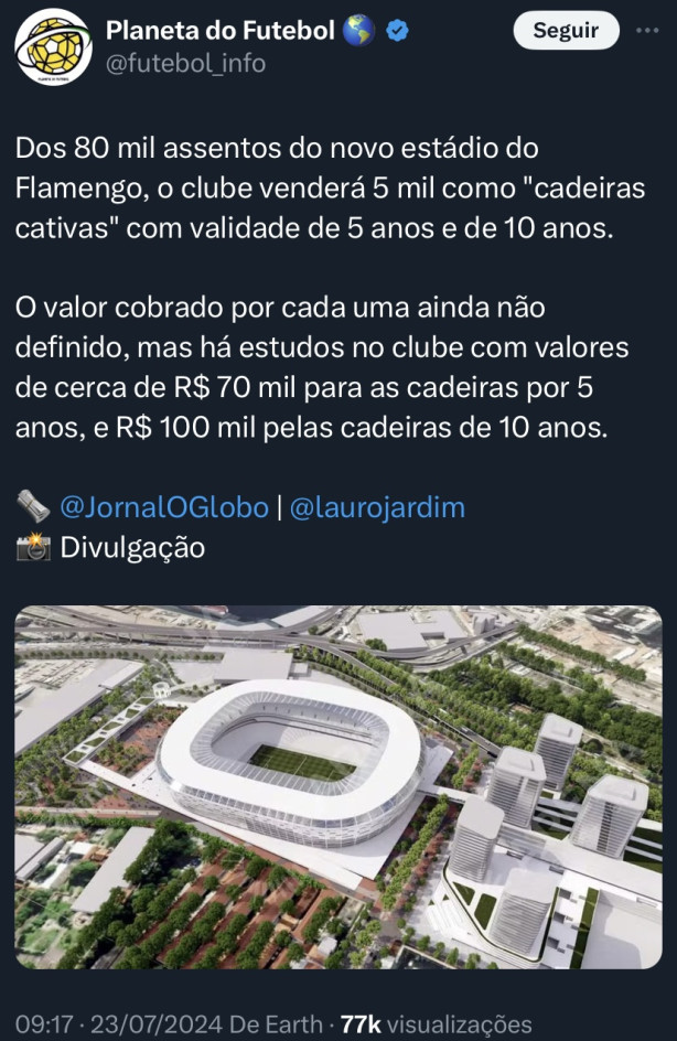 Quita��o imediata da arena vendendo cativas - not�cia