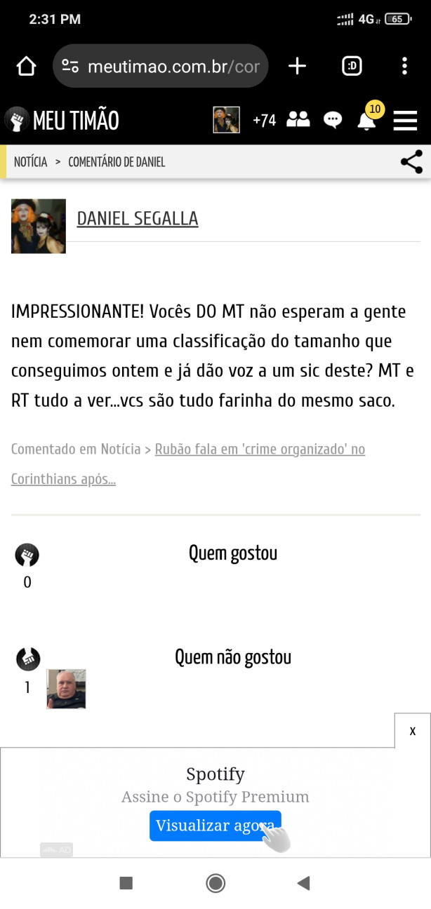 Fui negativado pelo infiltrado do Andr�s!