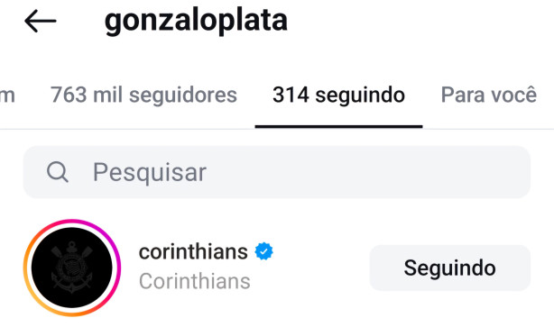 Plata come�ou a seguir o Corinthians