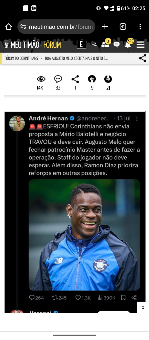 BALOTELLI no Corinthians