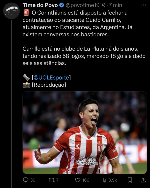 corinthians tenta a contrata��o de guido carrilo