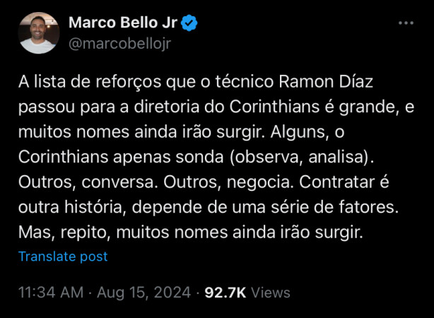 informa��o Marco Belo