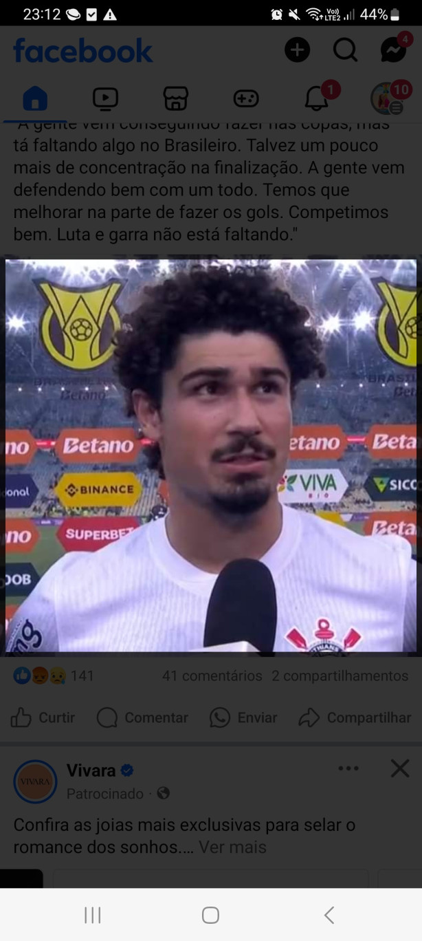 Andre Ramalho p�s Jogo.