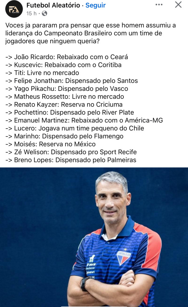O nosso elenco no  fraco, olhem isso.
