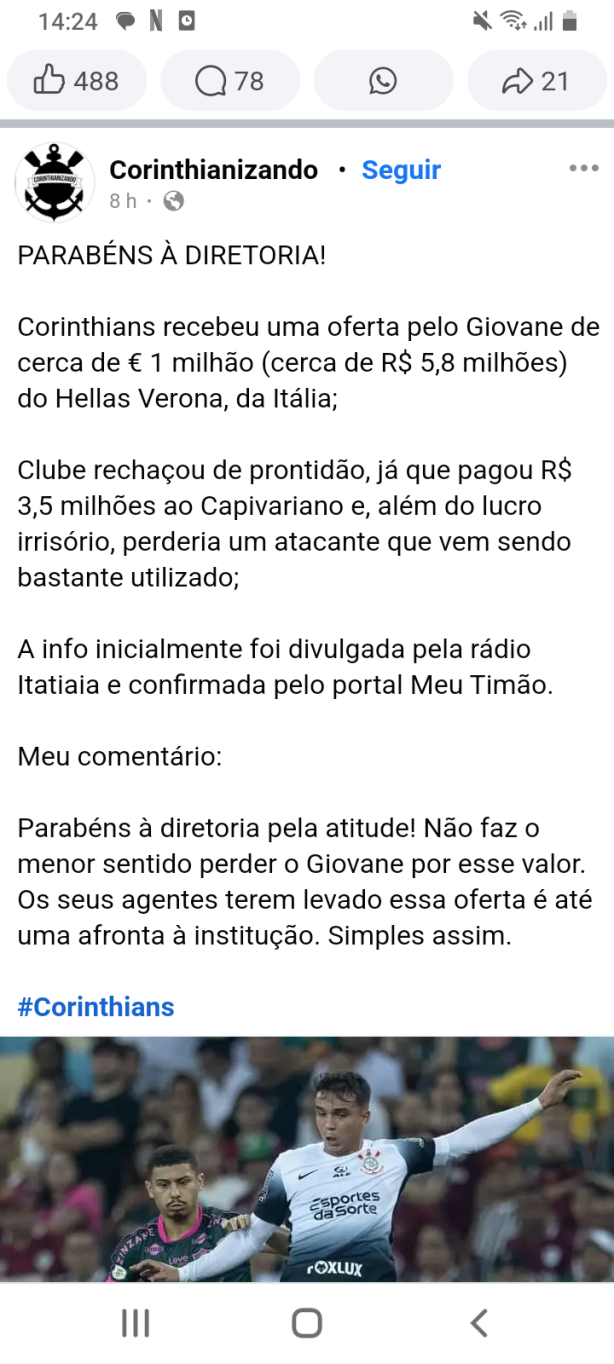 Parab�ns � diretoria