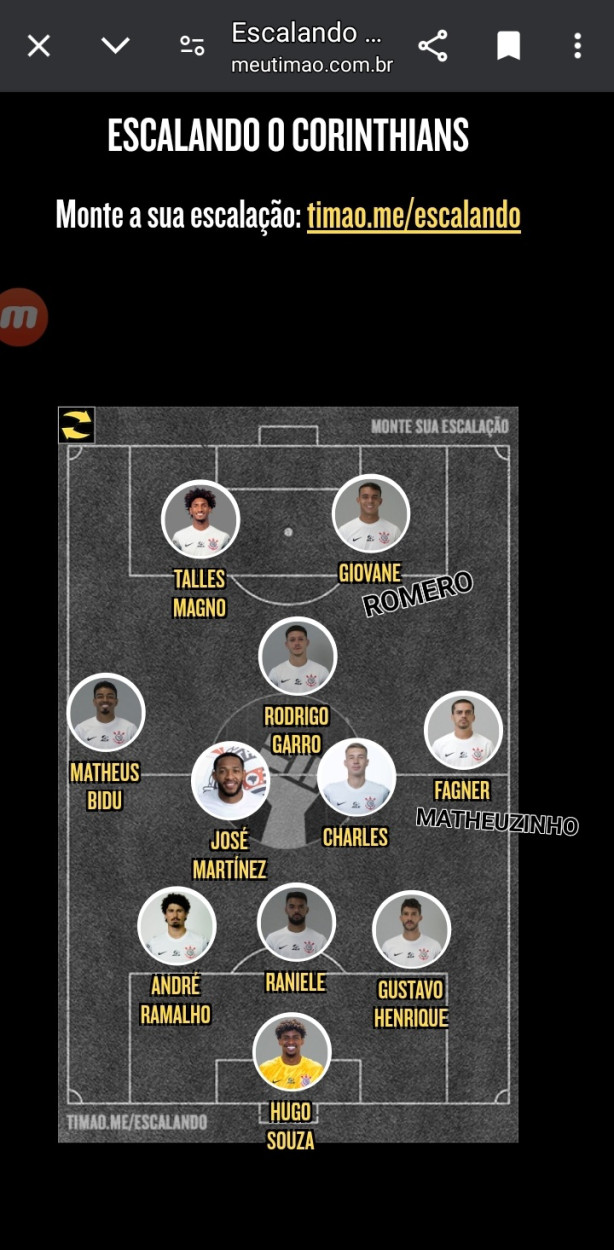 Minha escala��o contra o Botafogo