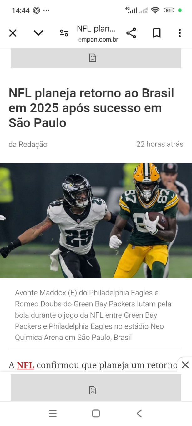 NFL EM 2025 NA Arena Corinthians?