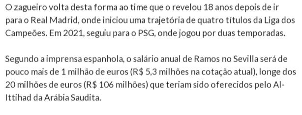 Sergio Ramos sal�rio
