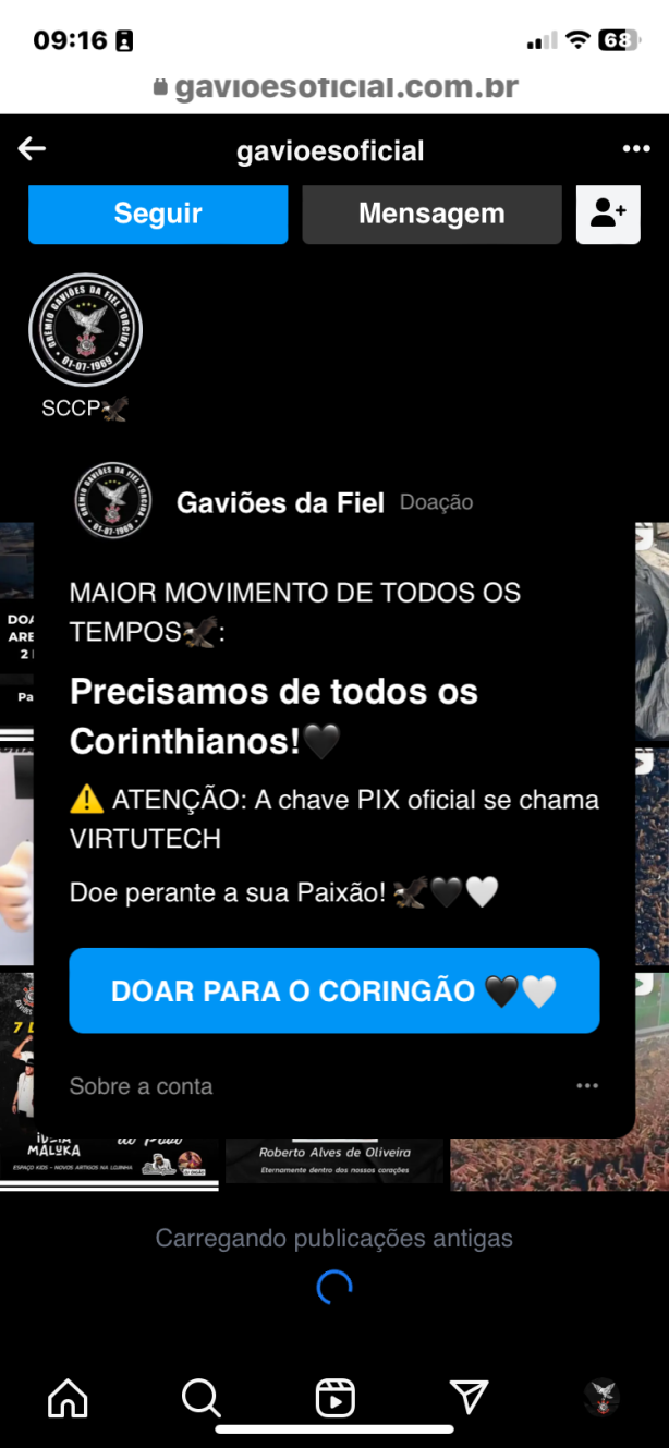 O golpe do pix pra quitar a NQ Arena