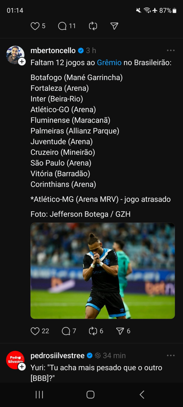 E a tabela do gr�mio...