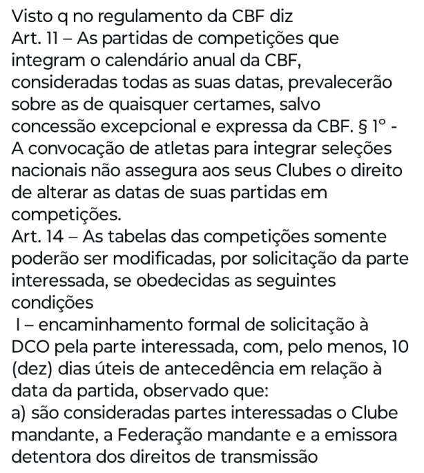 CBF burlando suas pr�prias regras