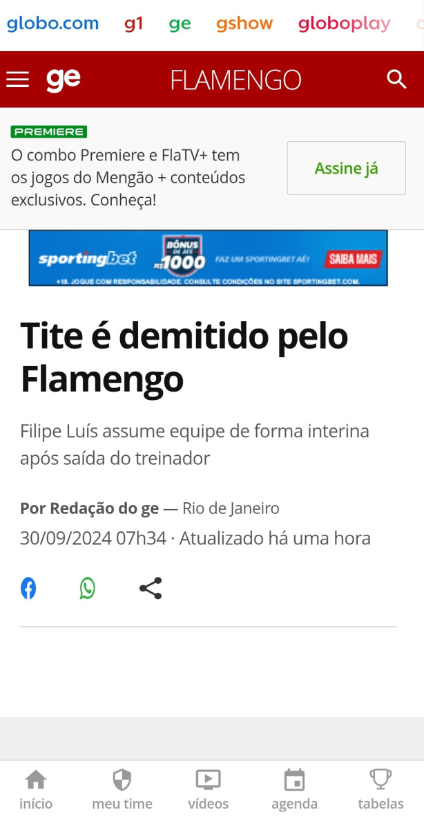 Tite demitido do varmengo
