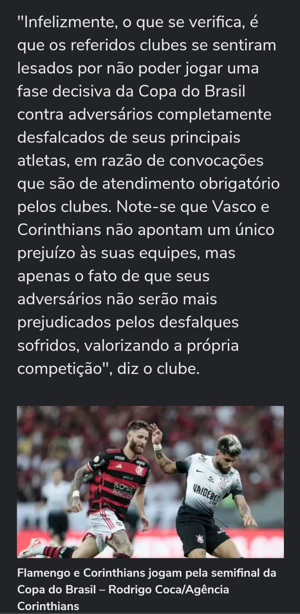 Nota do C.B.Flamengo Arregadas
