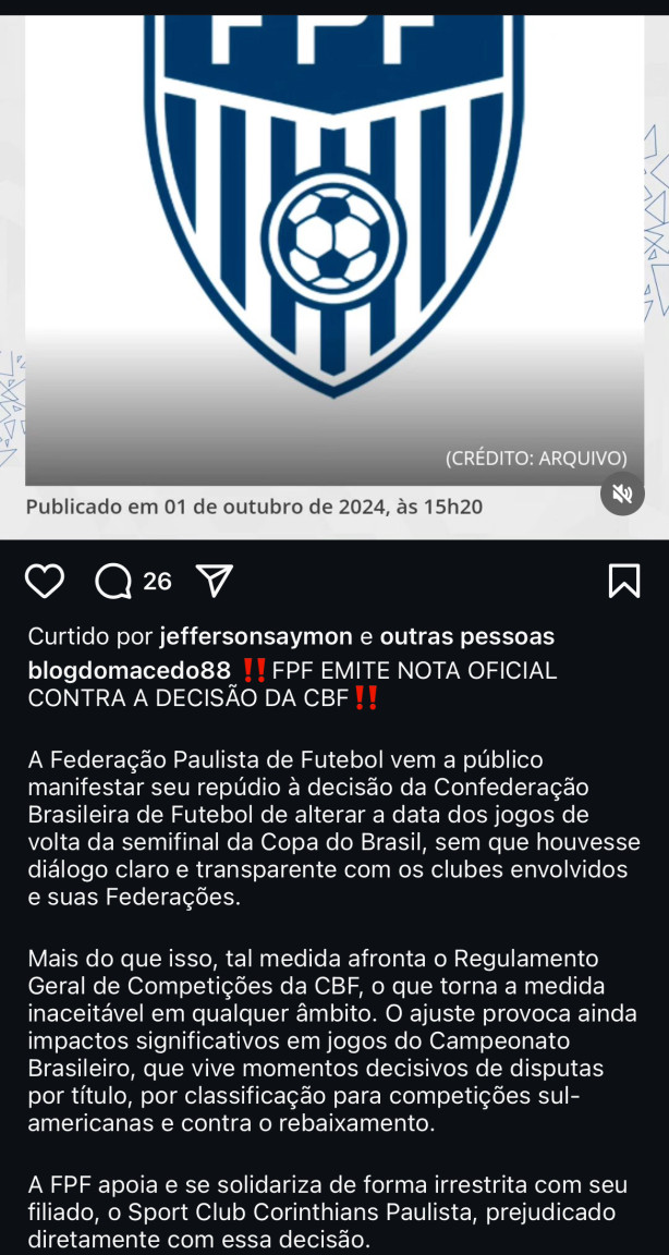 Sabe o que � mais louco dessa nota da Federa��o Paulista contra CBF?
