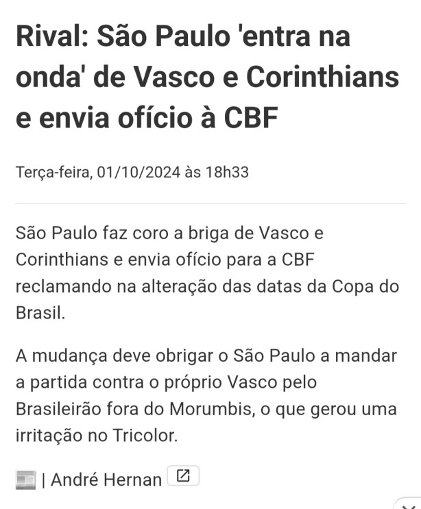 Por essa nem a CBF esperava