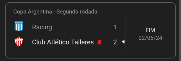 �ltima derrota do Racing em casa
