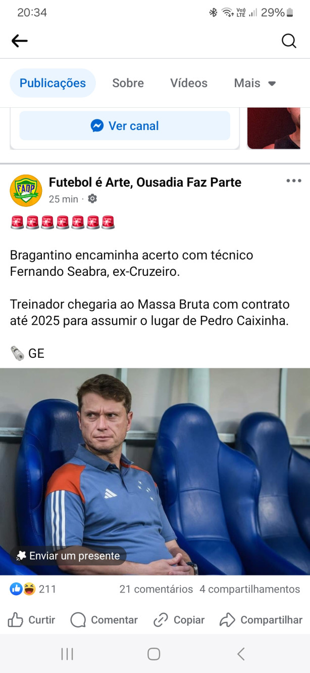 Off Bragantino j� tem novo t�cnico