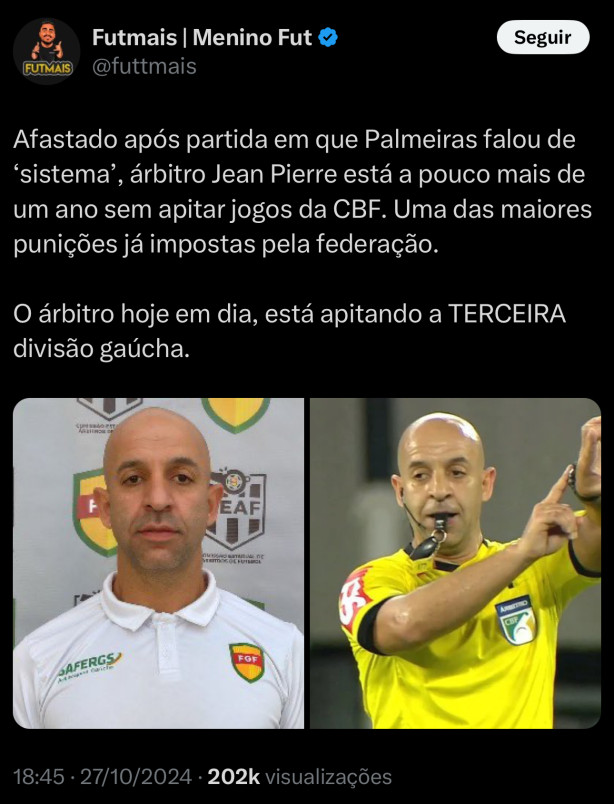 Palmeiras rebaixado