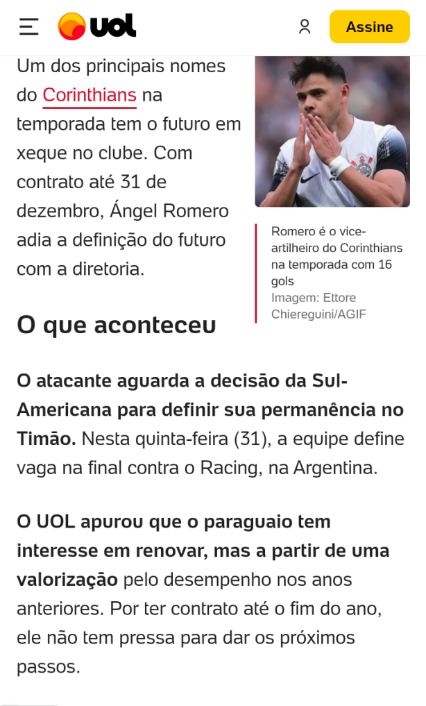 Renova��o contratual do Romero