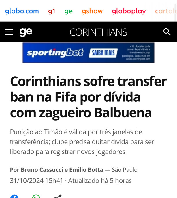 Transfer Ban - 2025 vai ter que colocar os 50 jogadores do sub 20