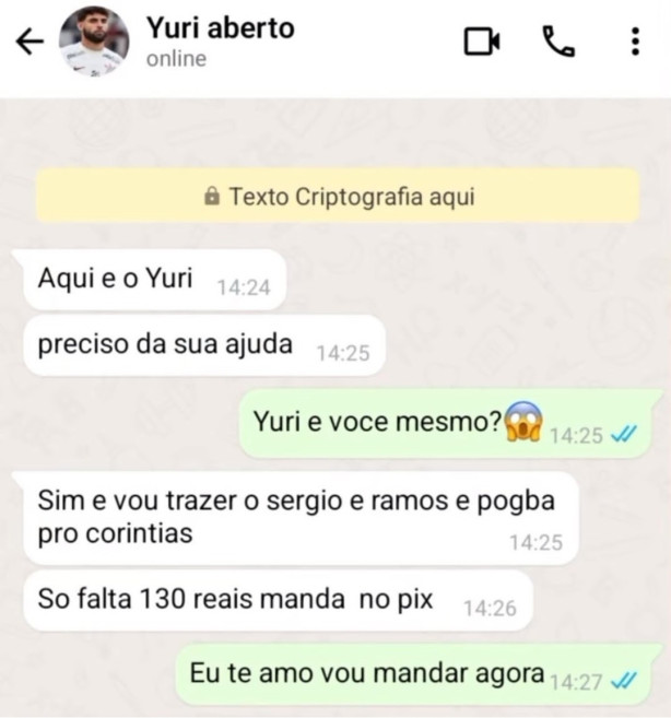yuri mensagem enigmatica .. Ser&aacute;?