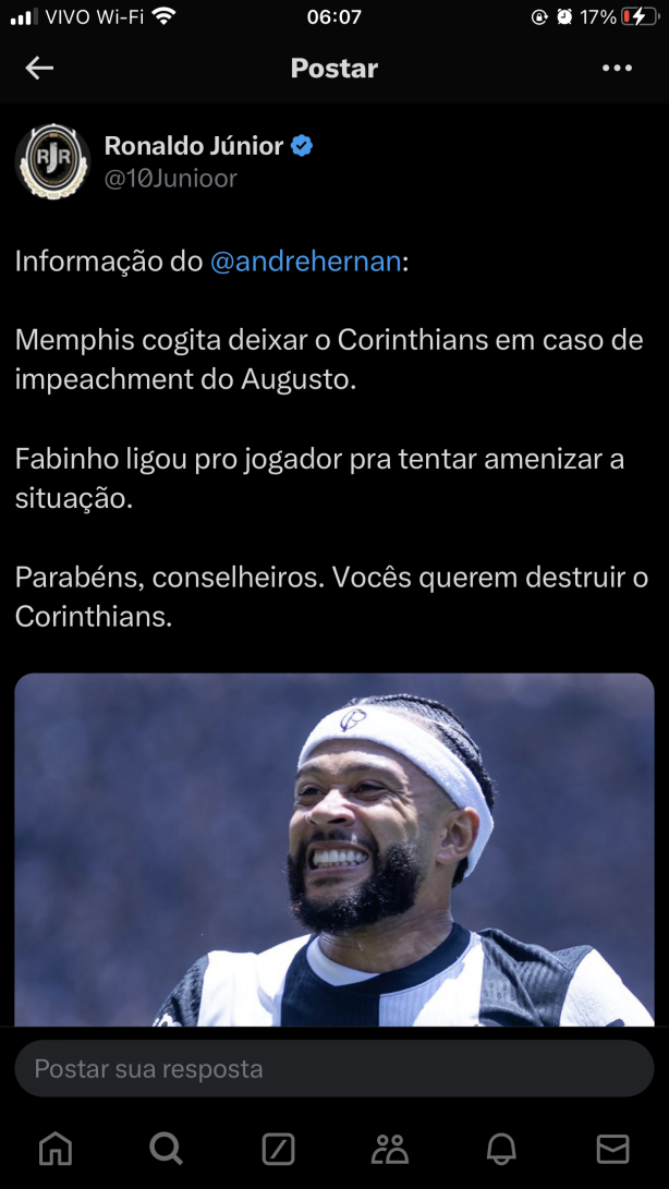 Memphis de sa�da� muito dif�cil ser Corinthians