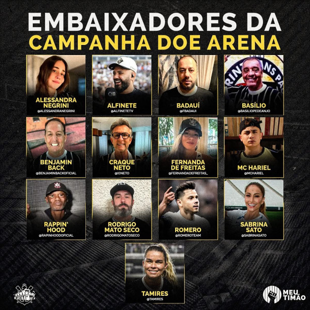 Embaixadores da campanha doe arena - Que Da hora isso!