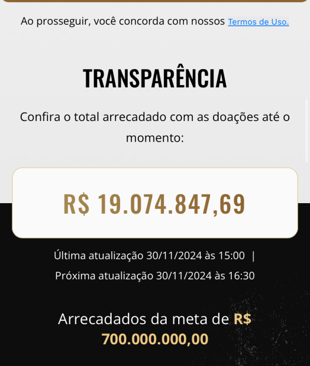 Atualiza��o da vaquinha!