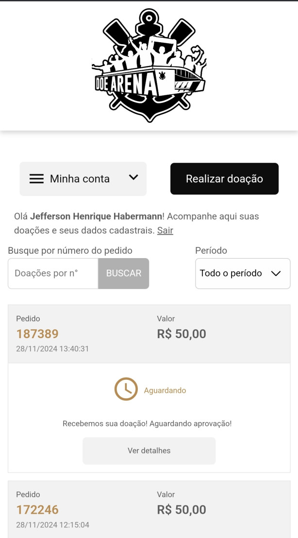 Demora na confirma��o
