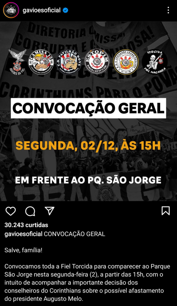 gavi�es convoca geral
