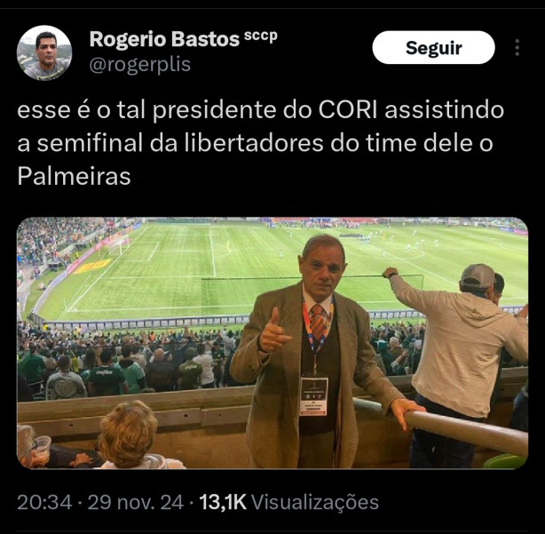 Presidente do CORI � palmeirense Fan�tico