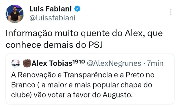 R & T votando a favor do Augusto Melo?